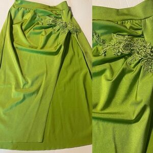 Kelle dance costume neon green embellished asymmetrical midi skirt LC child